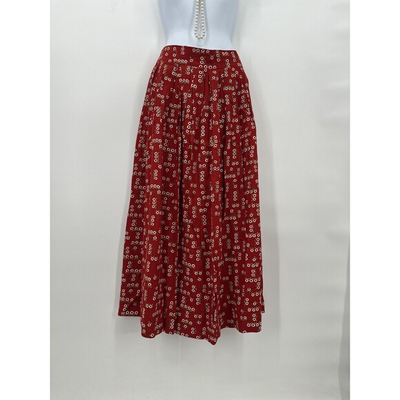 unbranded‎  A-Line Skirt Retro Floral 60s/70s  tinny flowers red size S - Picture 10 of 10